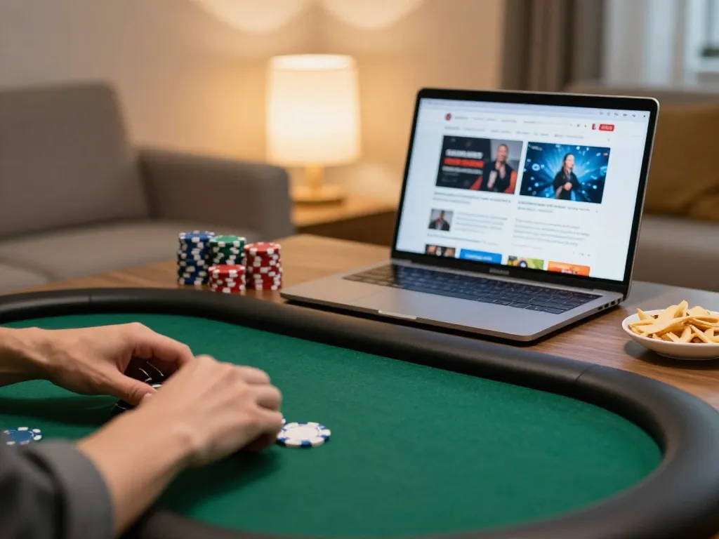 Engaging in strategic gameplay using Alternatif Dewapoker at home with poker chips