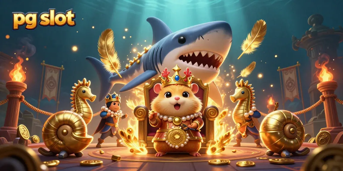 Experience the excitement of pg slot with a golden hamster king and dynamic casino elements.