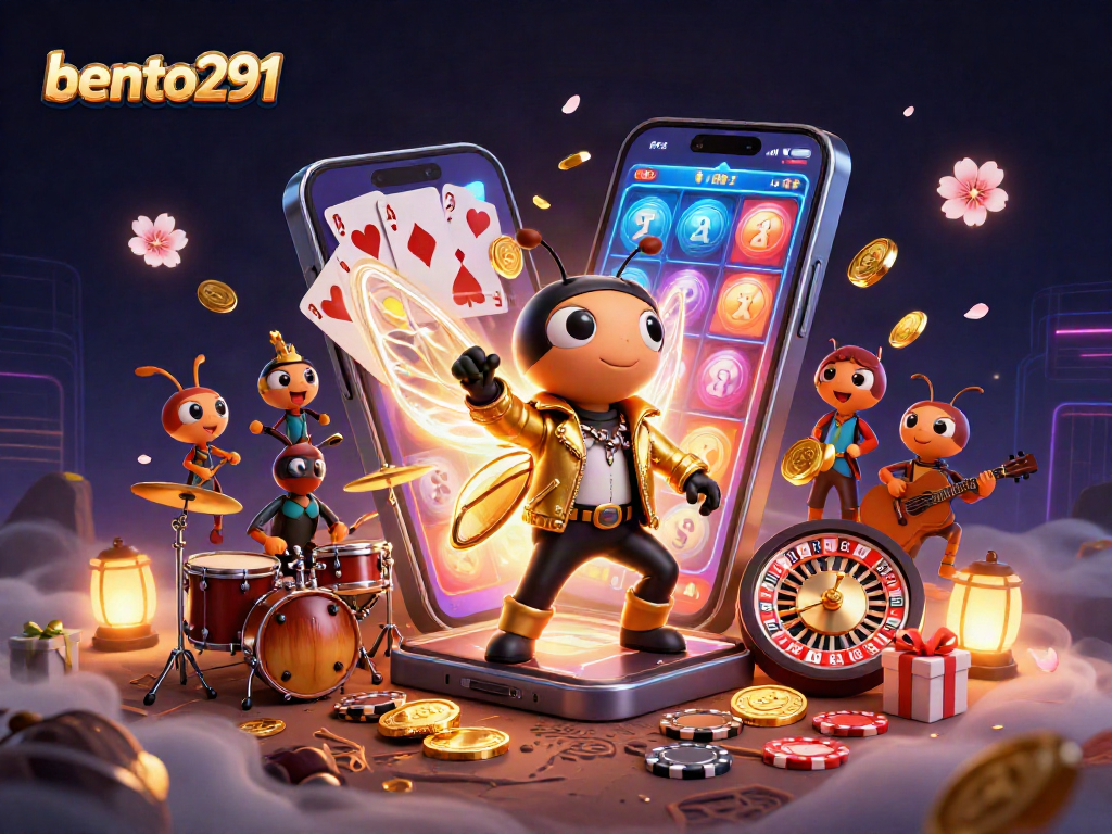 Engage with bento291 as the vibrant scene comes alive with a rock star cicada, showcasing thrilling slot game elements.