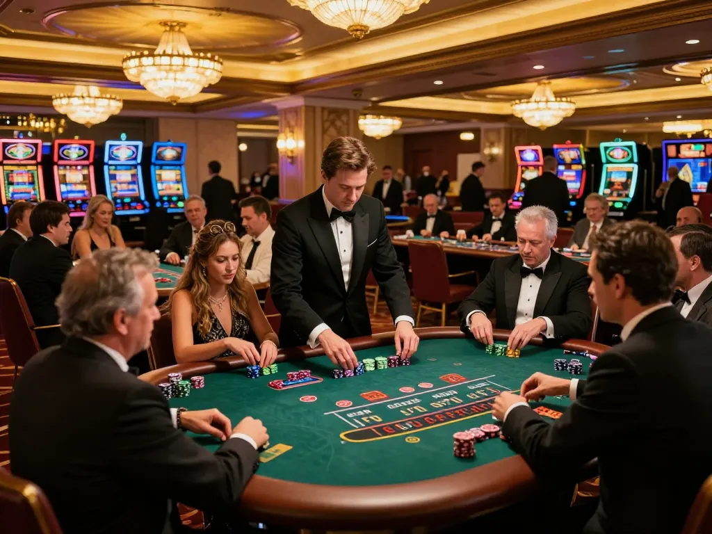 Experience the thrill of cm88 at an upscale blackjack table with engaged players and professional dealers.