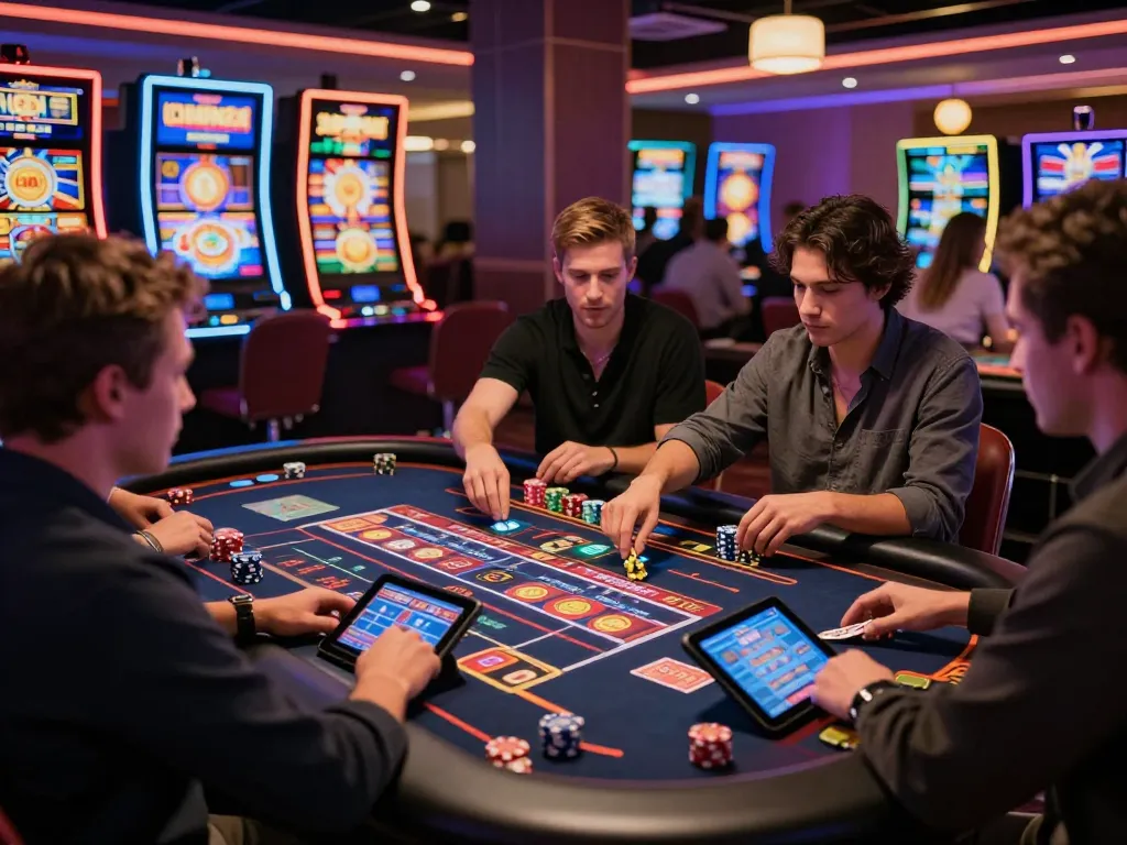 Interactive Onbet88 online gambling scene with vibrant graphics and engaged players.