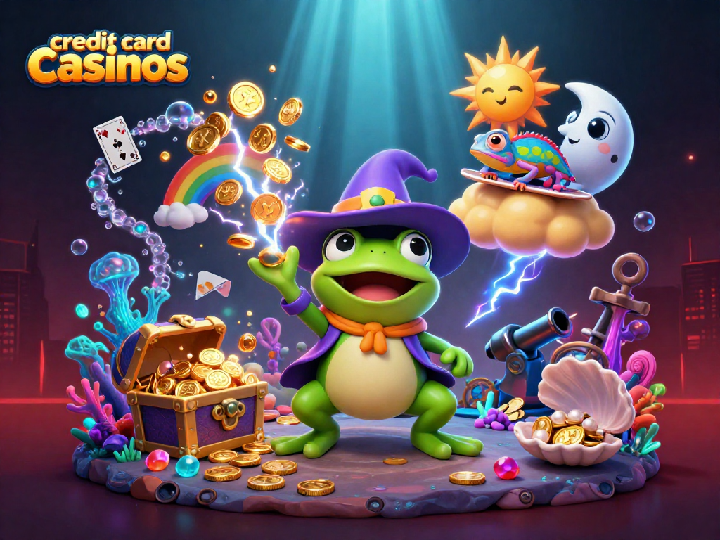 Engage with credit card casinos offering dynamic gaming experiences amidst a vibrant storm of golden coins.