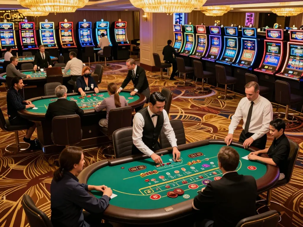 Experience thrilling gameplay at NK88 with vibrant casino tables and exciting players in action