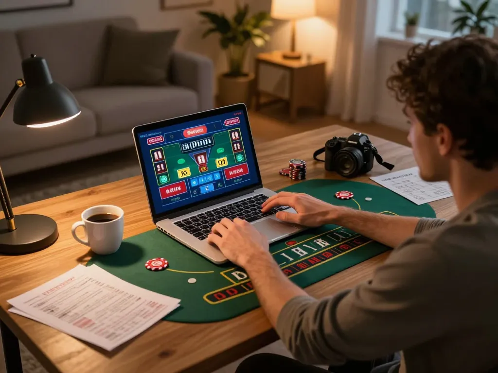 Engaging online casino experience with ทางเข้า m100 through a live baccarat game on a laptop.