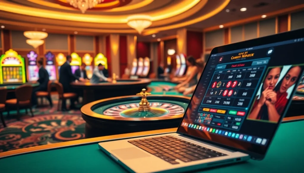 Experience thrilling moments at C168 casino, featuring roulette tables and colorful slot machines.