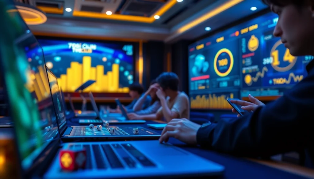 Experience the thrill of tài xỉu 789club with vibrant digital gaming interfaces and player engagement.