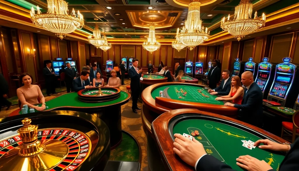 Experience thrilling gambling action with tg88 at a luxurious casino, showcasing roulette and poker excitement.