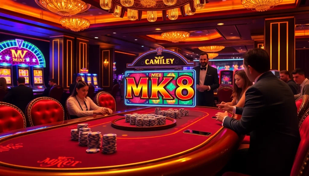 Experience the thrill of mk8 slot gaming with immersive graphics in a vibrant casino setting.