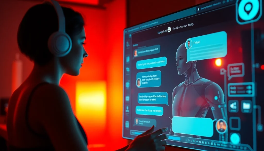 Engaging AI chat porn interface with 3D character in intimate conversation.