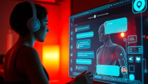 Engaging AI chat porn interface with 3D character in intimate conversation.