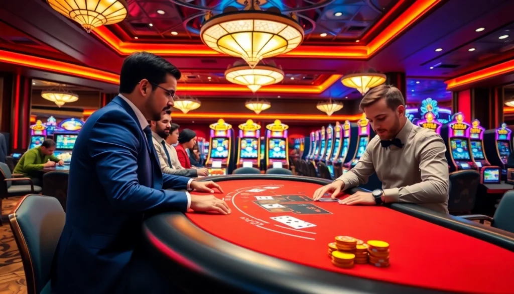 Exciting poker game at ww88 com with professional dealer and vibrant chips.