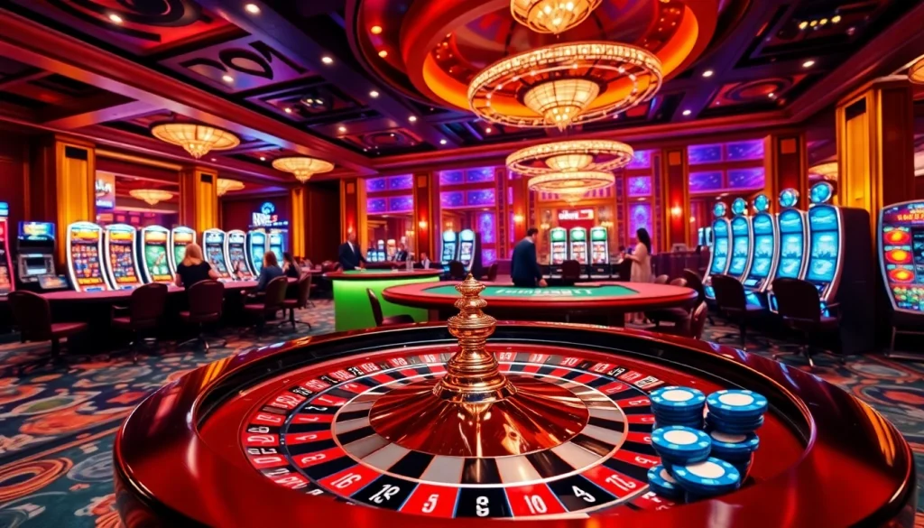 RR88 players enjoying a thrilling casino experience at a luxurious roulette table.