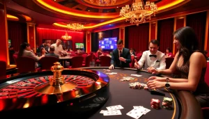 Experience the thrill of result SDY with an engaging live draw scene showcasing excited gamblers and professional tables.