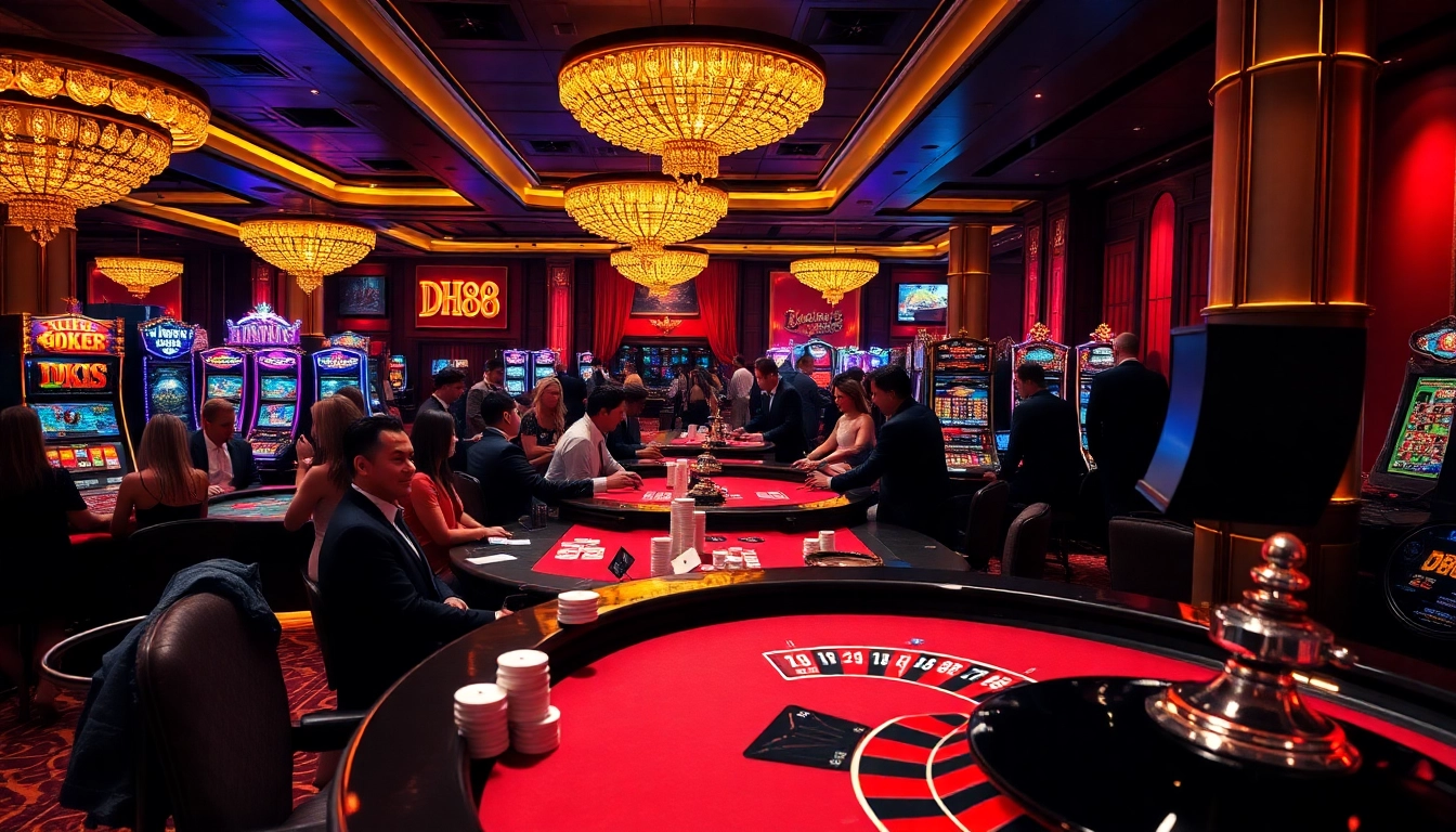 Experience high-stakes gameplay at DH88 casino with vibrant tables and thrilling slot machines.