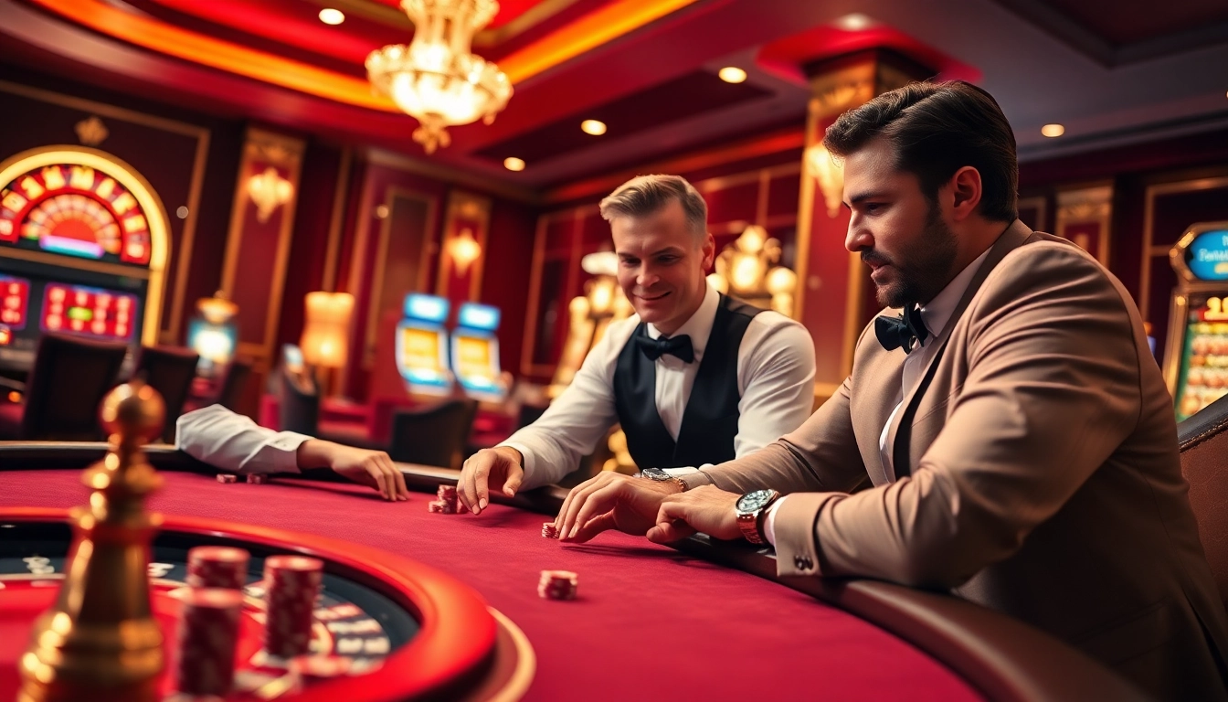 Players enjoying intense poker action at xx88 casino with vibrant surroundings.