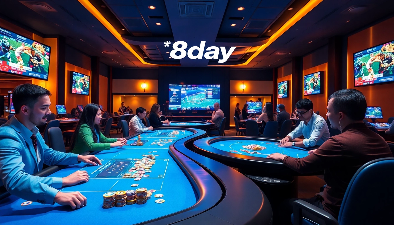 Experience the excitement of 8day's online gaming world with vibrant tables and professional dealers.