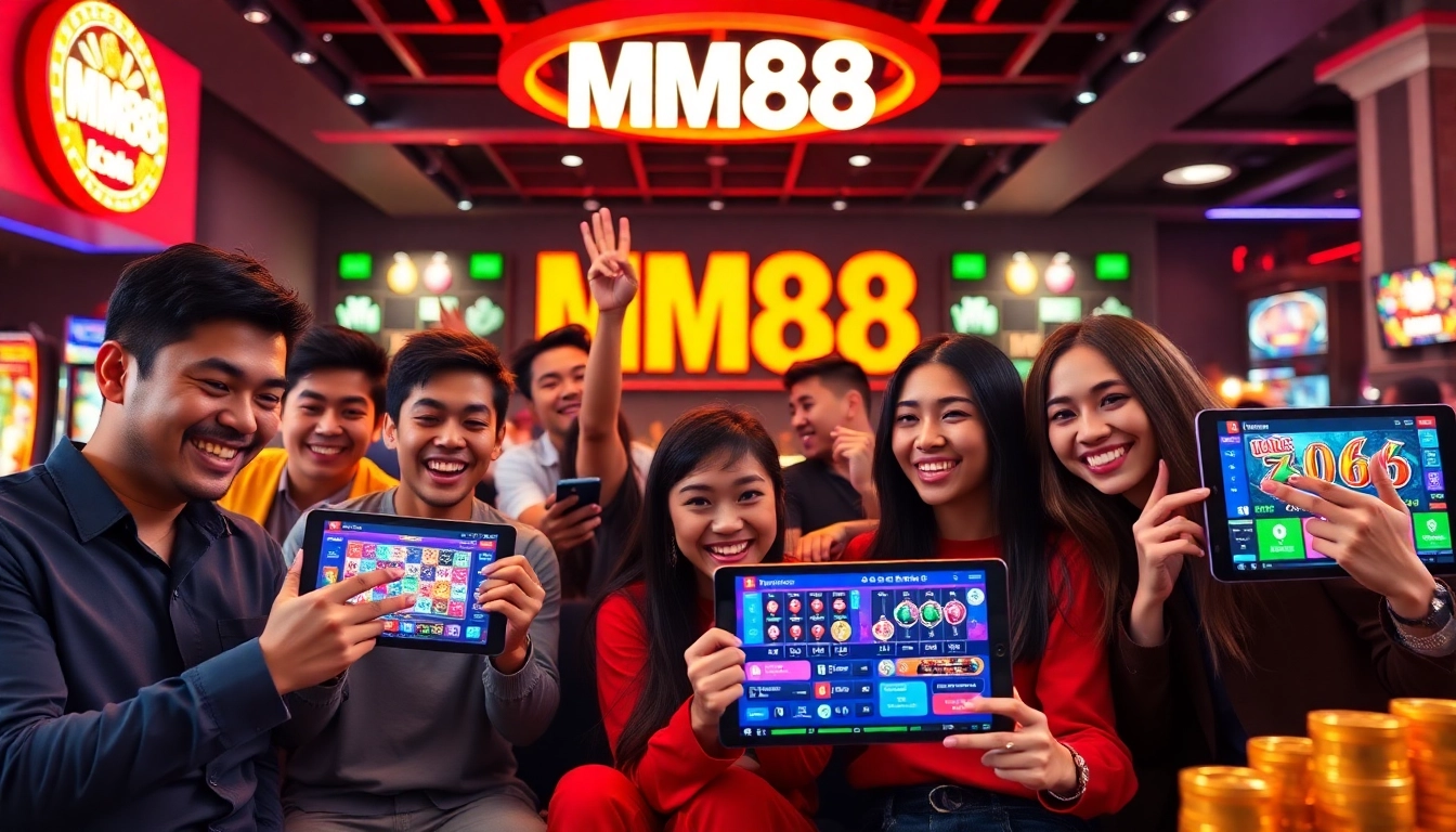 Players enjoying the dynamic experience of online gaming at mm88, showcasing a vibrant betting platform.