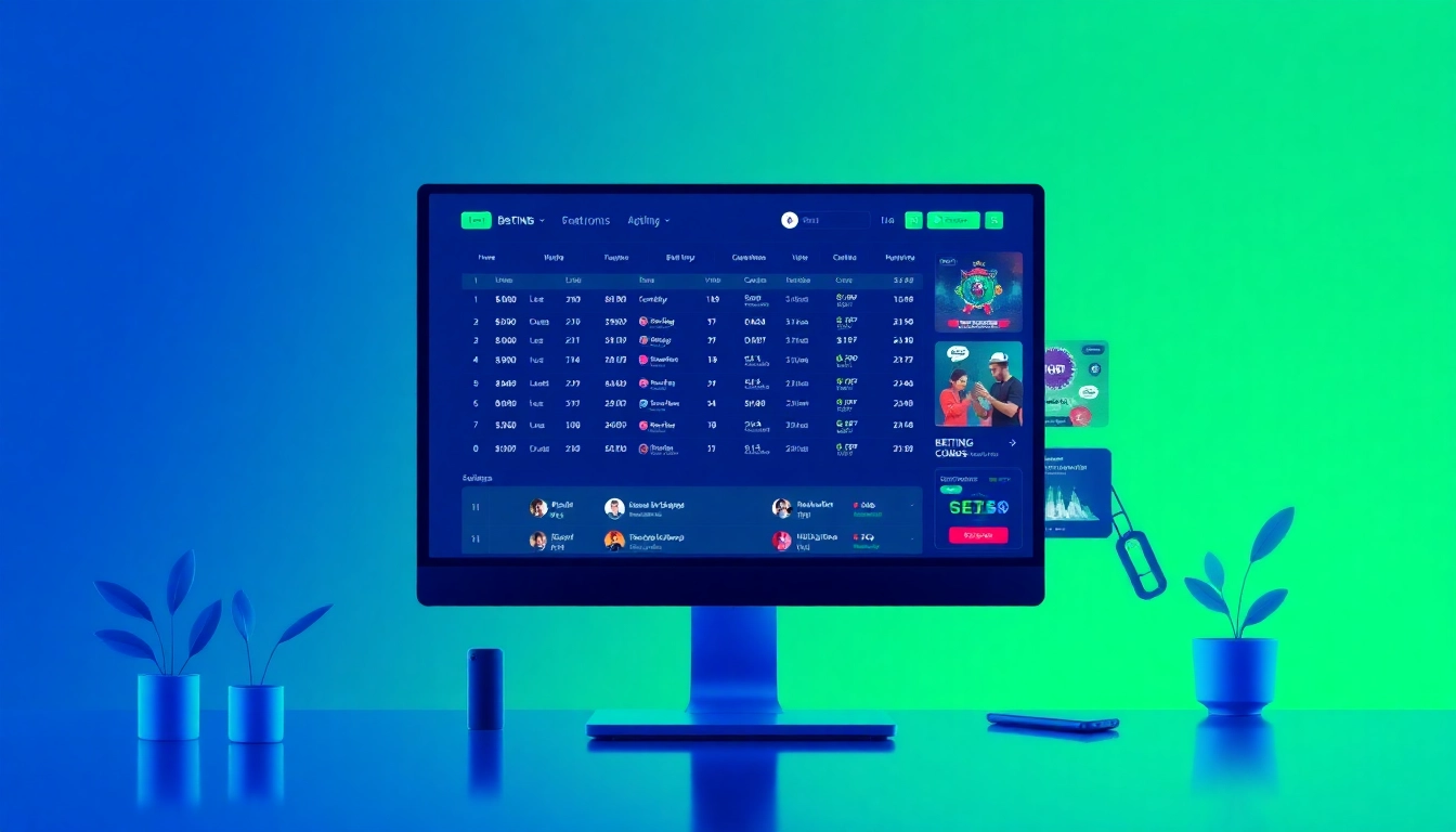 Online betting platform interface showcasing https://nhacaiuytin.us.com/ with engaging graphics and users interacting.