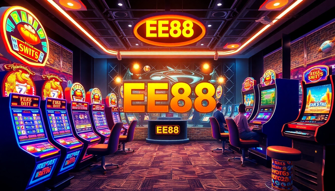 Engaging visual of đăng nhập ee88 interface featuring vibrant gaming elements and 3D design.