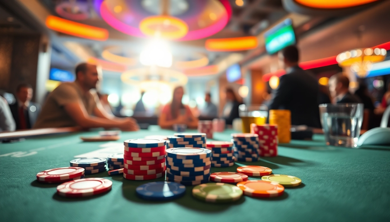 Betrupi Giriş ile birlikte canlı bir casino ortamında heyecan verici masa düzeni.