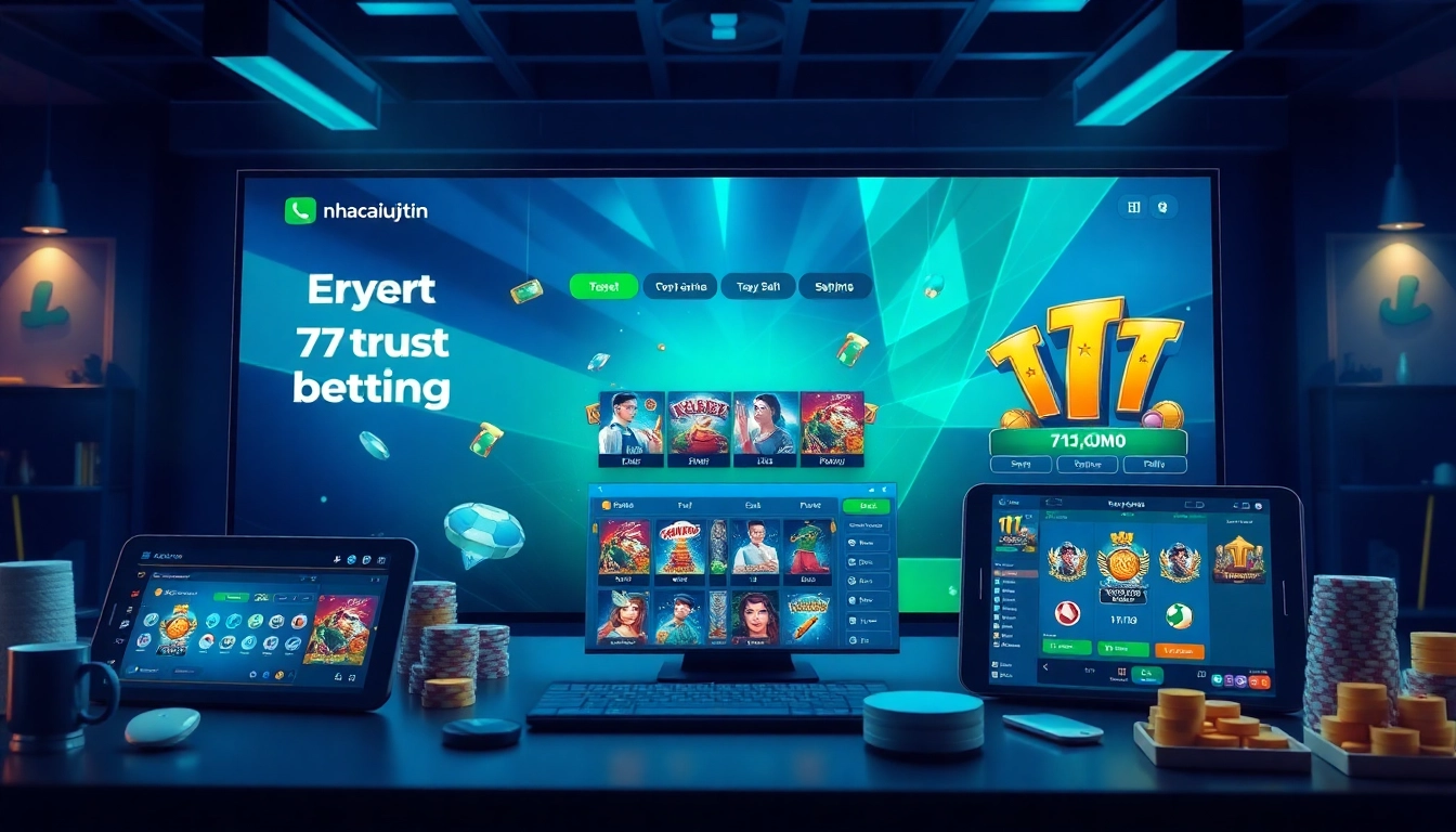 Dynamic online betting interface featuring nhacaiuytin games and devices.
