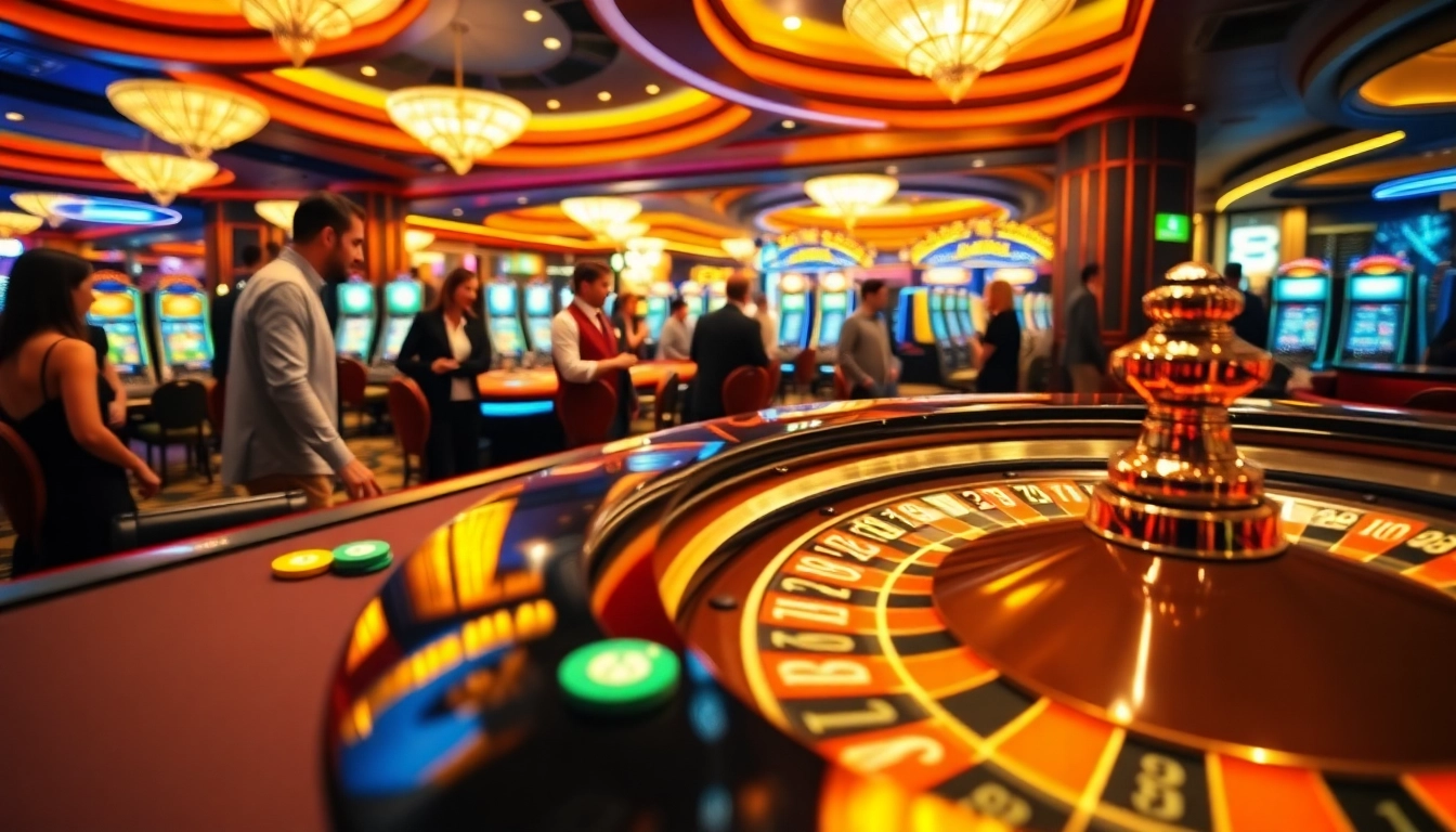 Engaging scene from a Casino Site featuring players at a roulette table with colorful chips.