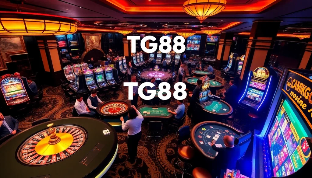 Experience the thrill of TG88 casino with vibrant tables and captivating slot machines.