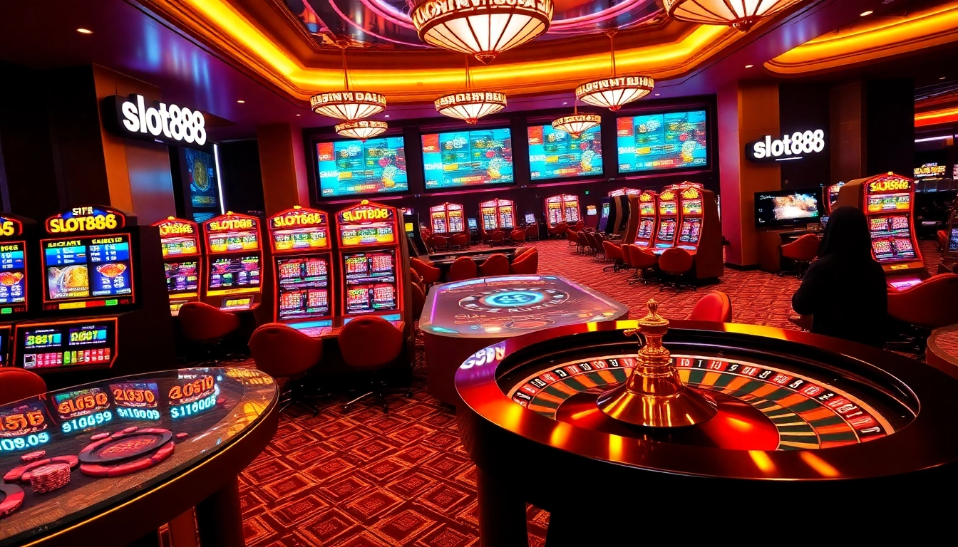 Experience thrilling gameplay at slot888 with dynamic slot machines and attractive casino tables.