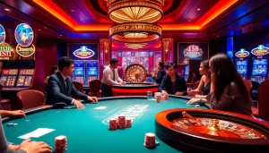 Experience the thrill of poker at 88nn's luxurious casino tables with vibrant graphics.