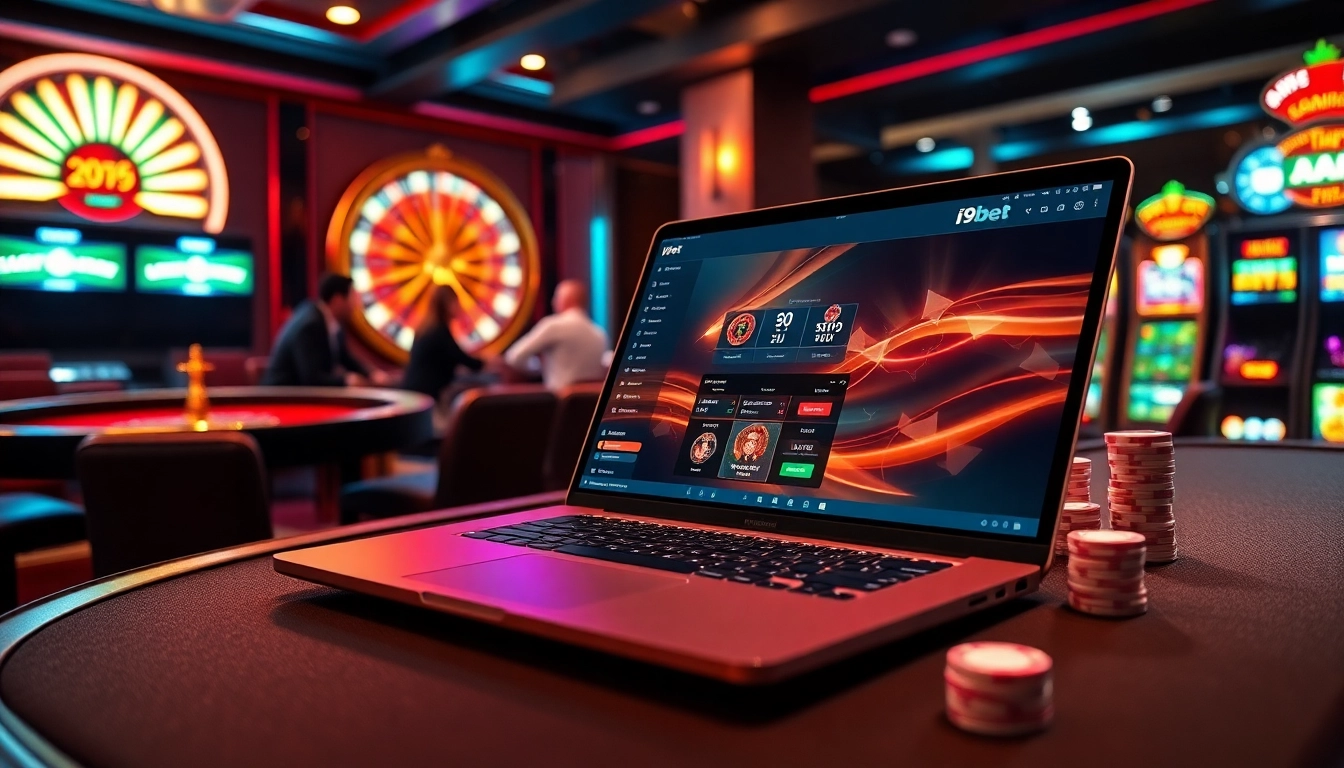 Experience the thrill of i9bet with an exciting online casino atmosphere featuring poker and slot machines.
