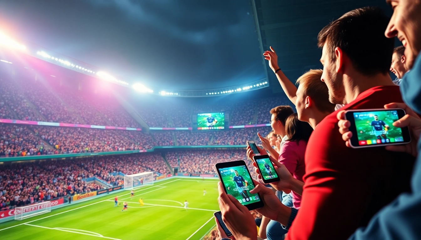 Socolive experience showcasing fans enjoying live football matches on high-definition screens, reflecting excitement and community.
