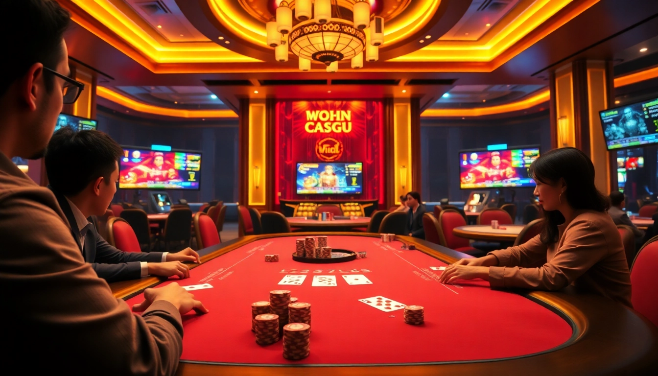 Taking a thrilling bet in a luxurious casino game of tài xỉu md5, showcasing chips and cards.