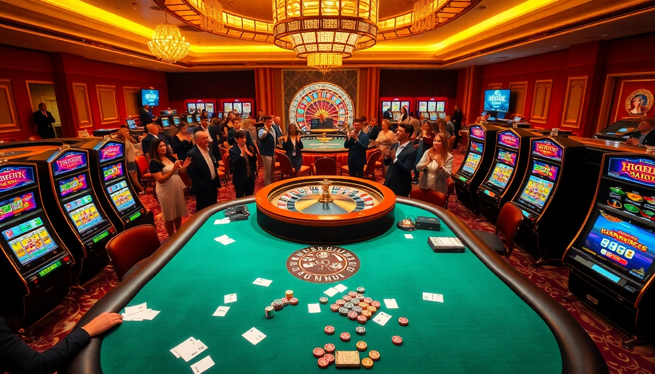 Experience the thrill of raja luck with exciting casino visuals of poker tables and slot machines.