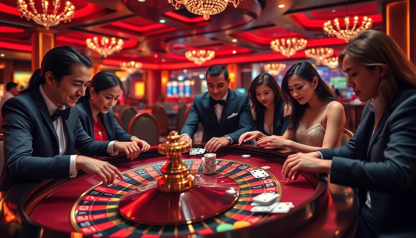 Exciting casino gameplay at https://luck882.co.com/ with roulette, colorful poker chips, and cards in action.