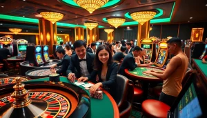 The 58WIN Game captivates players at an upscale casino with vibrant tables and chips.