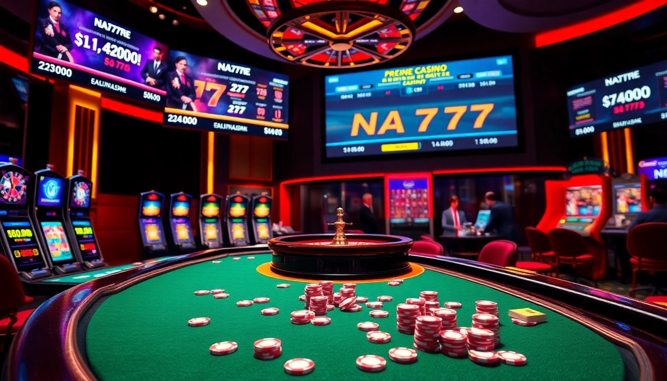 Engage in the exciting world of NA777 with professional dealers at a vibrant online casino table.