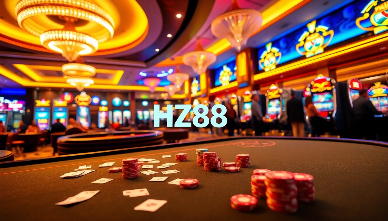 Engage in thrilling casino action at HZ88 com with vibrant gaming tables and roulette.