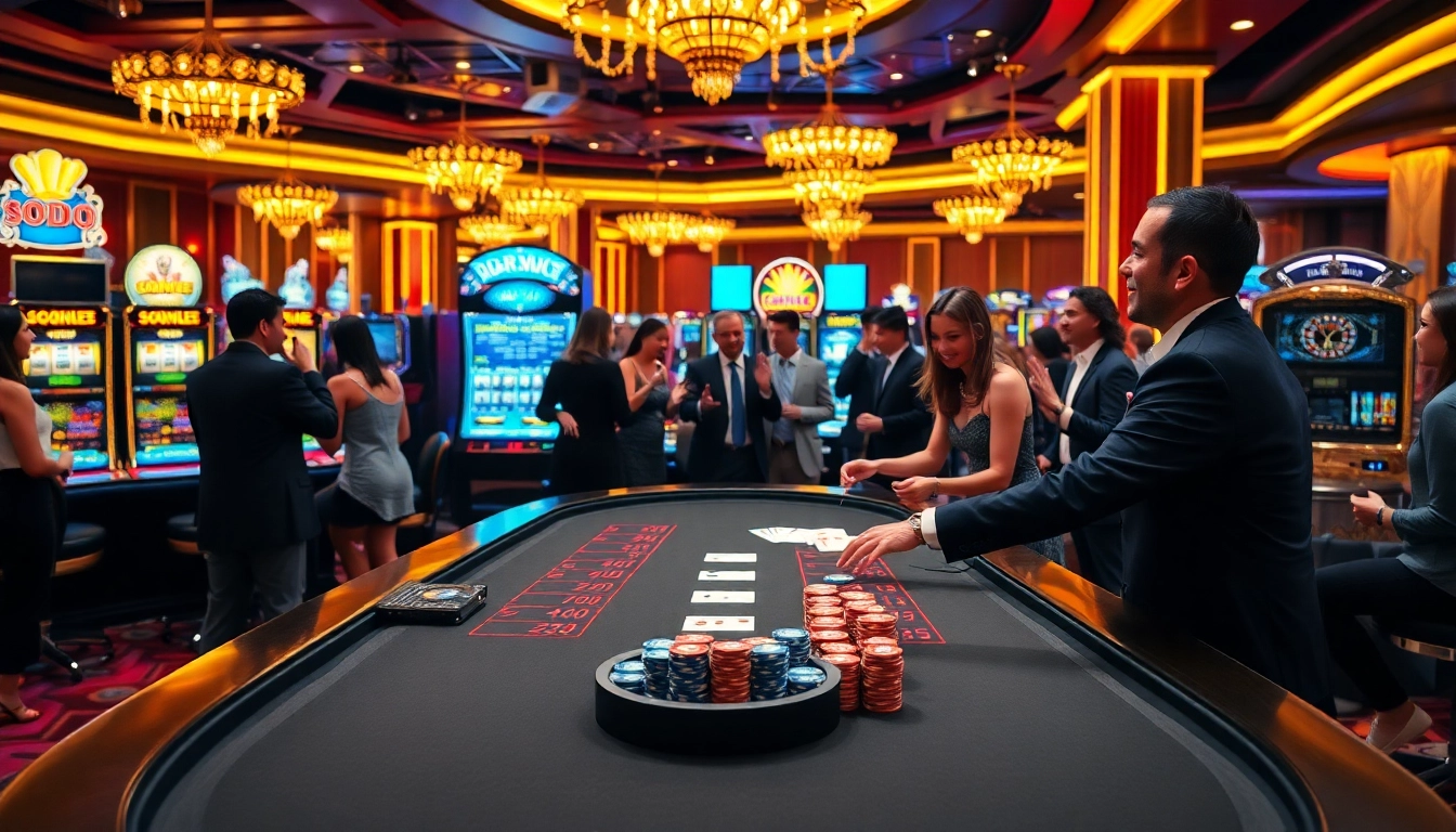 SODO Casino features an exciting gaming environment with dealers and vibrant poker chips