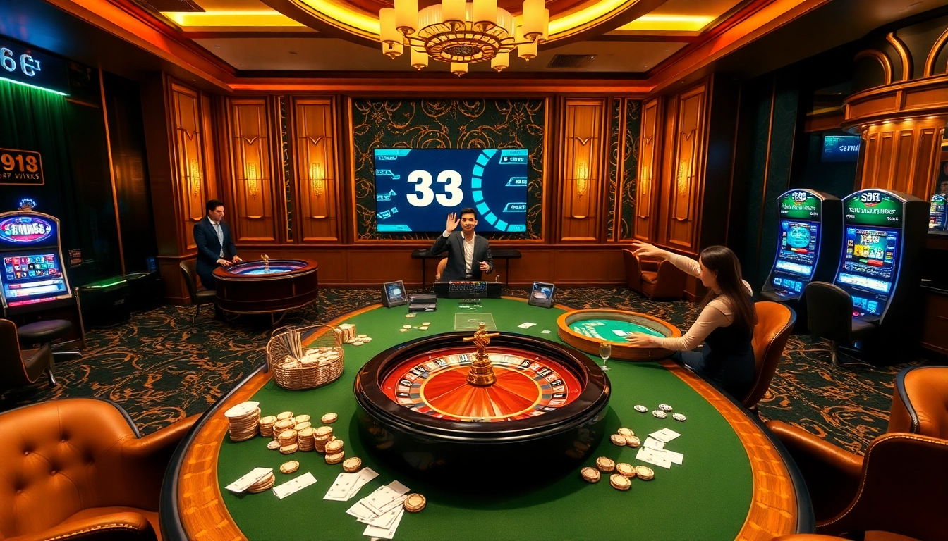Experience the excitement of winning at 33win68 with vibrant casino visuals and gaming action.