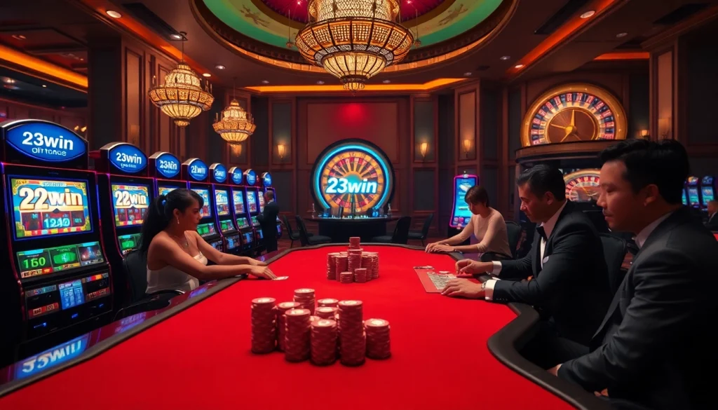 Experience the thrill of winning at 23win with vibrant casino tables and energetic gameplay.