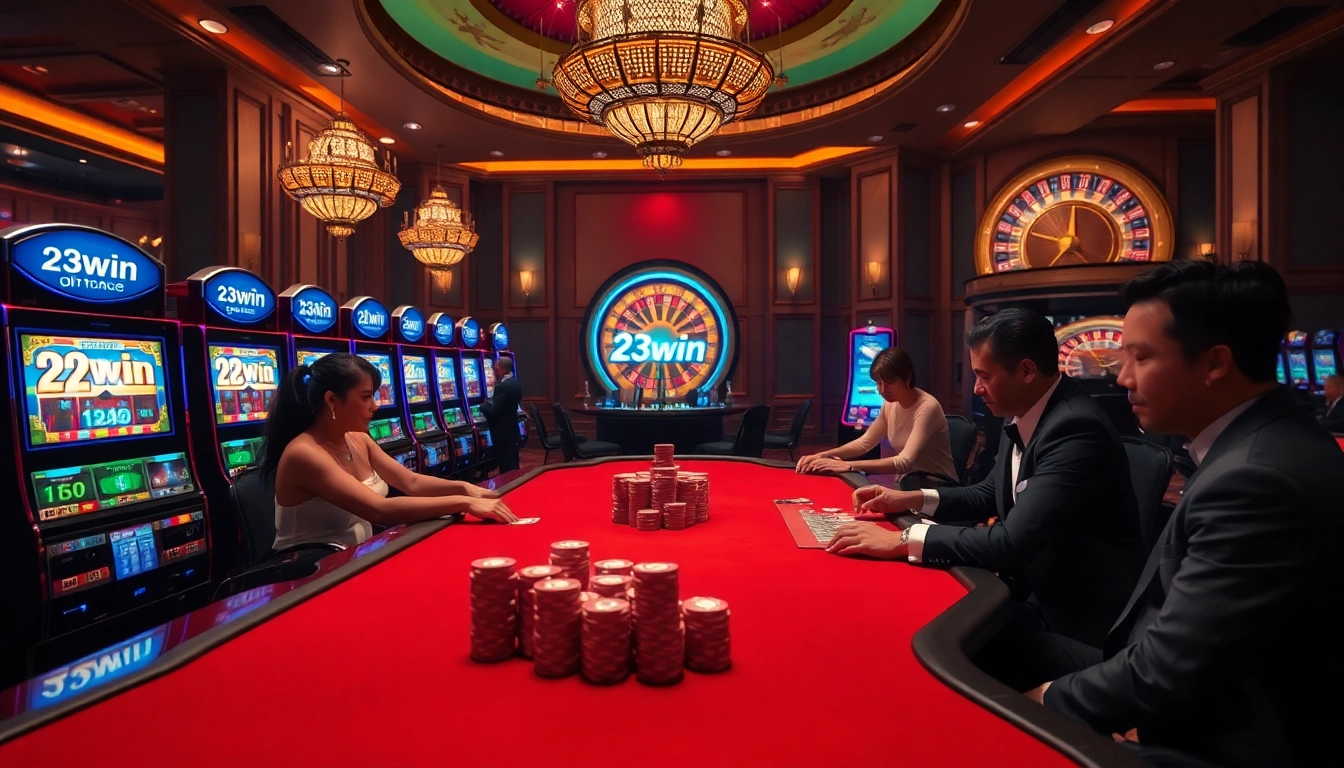 Experience the thrill of winning at 23win with vibrant casino tables and energetic gameplay.
