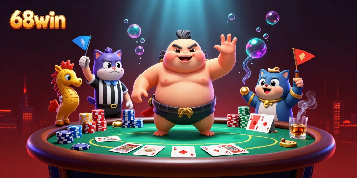 Engage in thrilling poker action at 68win with colorful chips and an underwater spectacle.