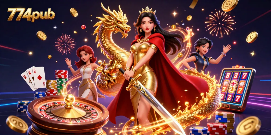 Engage in thrilling gameplay at 774pub with stunning visuals of gambling elements and dynamic casino action.