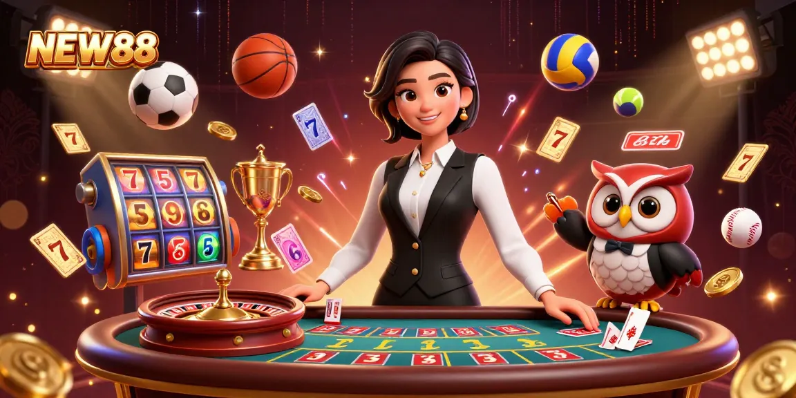 Engage with NEW88's vibrant online casino world featuring stunning baccarat and slots.
