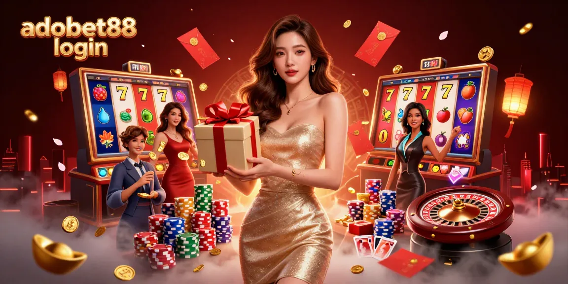 Experience the excitement of adobet88 login as you dive into a vibrant casino scene filled with slot reels and rewarding symbols.