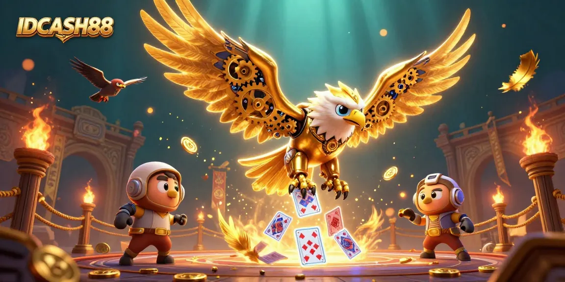 Engage in thrilling play at IDCASH88 while a cybernetic eagle embraces the game.