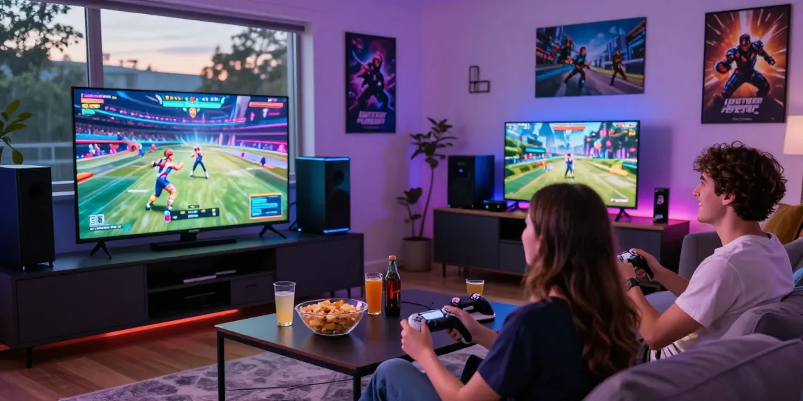Friends enjoying thrilling gameplay on cika4d link platform in a lively entertainment room.