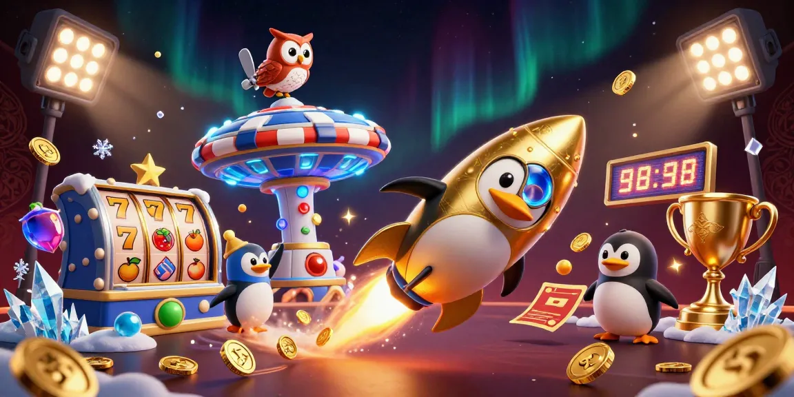 Slot gacor hadir dengan penguin emas roket dan elemen kasino yang mengesankan.