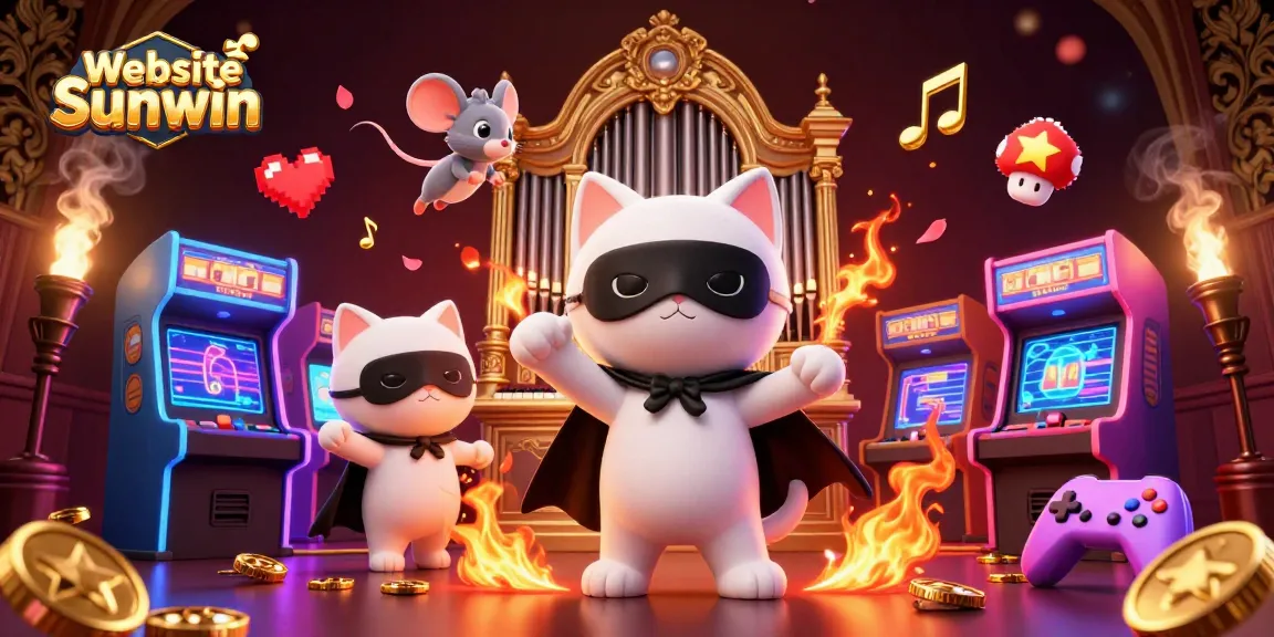 Experience the thrill of gaming at Website Sunwin with an engaging casino illustration full of vibrant characters and elements.