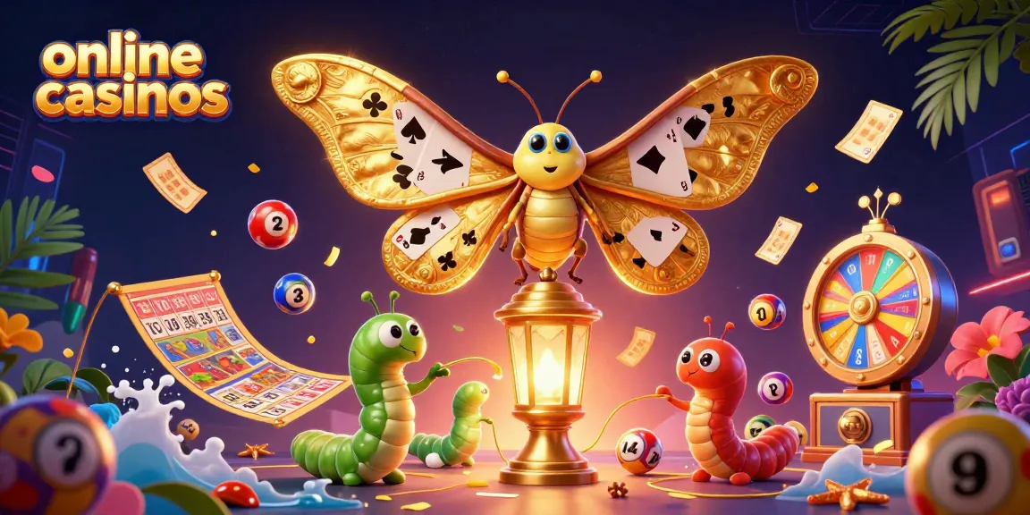 Engage in online casinos with colorful numbered balls, lottery elements, and vibrant prize scenes.